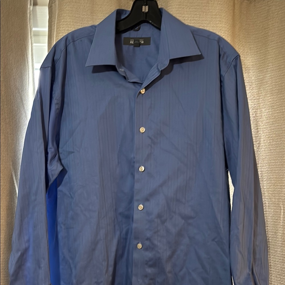 Kenneth Cole Men's Blue Dress Shirt L